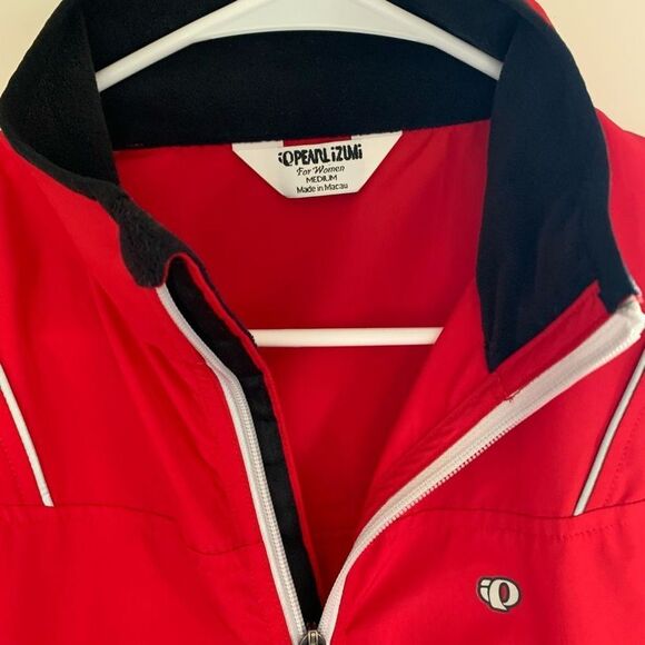 PEARL IZUMI red windbreaker jacket full zip sz m womens - Picture 2 of 4